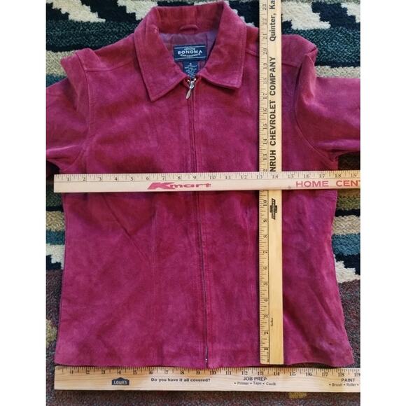 Sonoma Jean Company Women's Fitted Zip Genuine Suede Leather Jacket Small - Picture 9 of 13